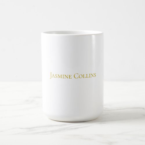 Gold Color Plain Minimalist Professional Name Coffee Mug