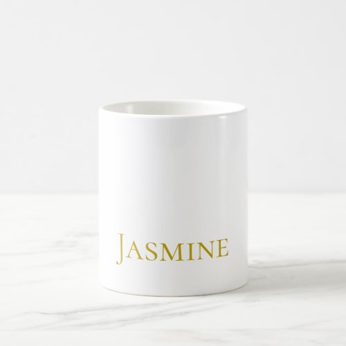 Gold Color Plain Minimalist Professional Name  Coffee Mug