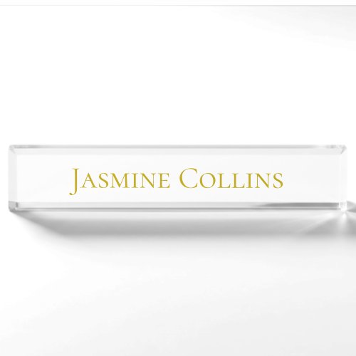 Gold Color Plain Minimalist Professional Name Desk Name Plate