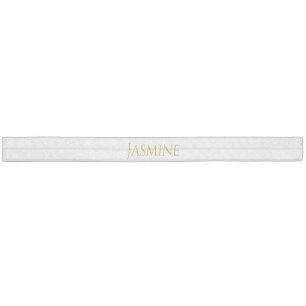 Gold Color Plain Minimalist Professional Name Elastic Hair Tie