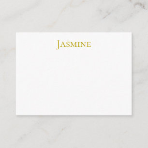 Gold Color Plain Minimalist Professional Name Enclosure Card