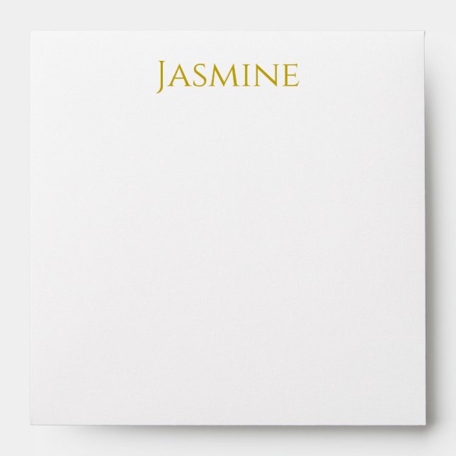 Gold Color Plain Minimalist Professional Name  Envelope (Front)