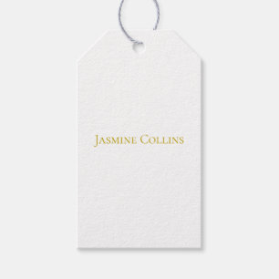 Gold Color Plain Minimalist Professional Name Gift Tags
