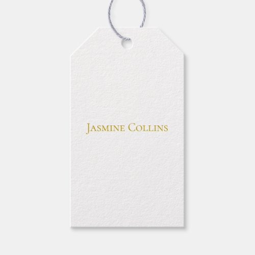 Gold Color Plain Minimalist Professional Name Gift Tags