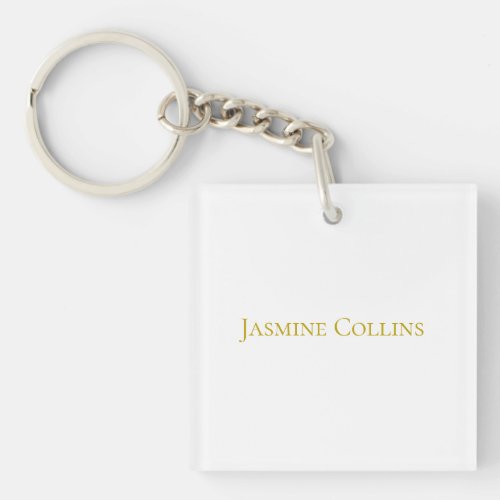 Gold Color Plain Minimalist Professional Name Keychain