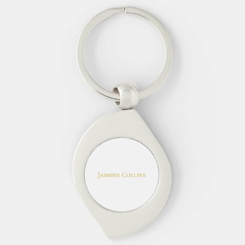 Gold Color Plain Minimalist Professional Name Keychain