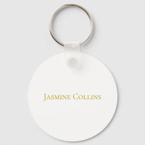 Gold Color Plain Minimalist Professional Name Keychain