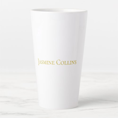 Gold Color Plain Minimalist Professional Name Latte Mug