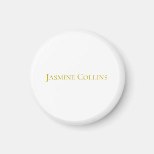 Gold Color Plain Minimalist Professional Name Magnet