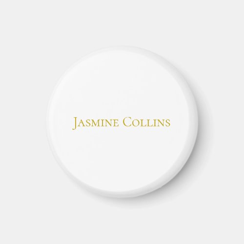 Gold Color Plain Minimalist Professional Name Magnet