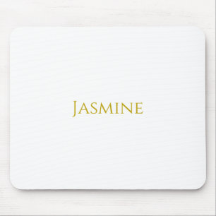 Gold Color Plain Minimalist Professional Name Mouse Pad
