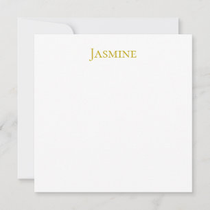Gold Color Plain Minimalist Professional Name Note Card