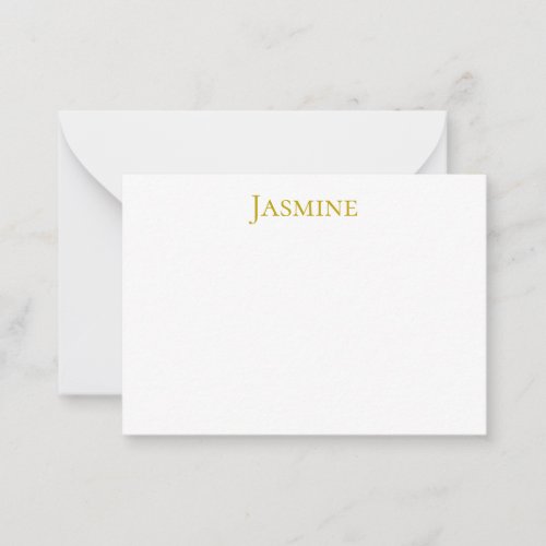Gold Color Plain Minimalist Professional Name Note Card