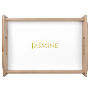 Gold Color Plain Minimalist Professional Name Serving Tray