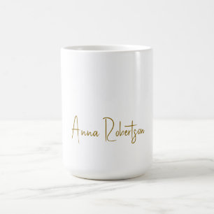 Gold Color Professional Calligraphy Minimalist Coffee Mug
