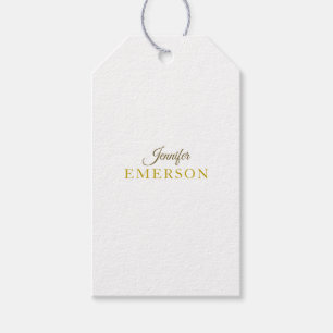 Gold color professional minimalist modern plain gift tags