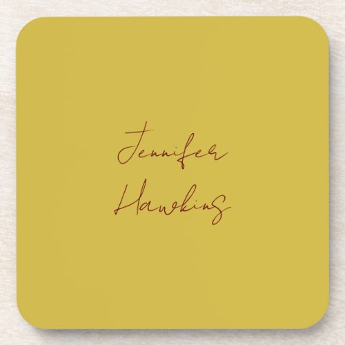 Gold color professional plain handwriting beverage coaster