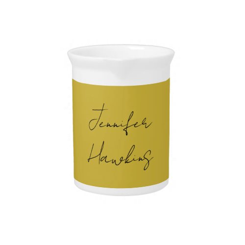 Gold color professional plain handwriting beverage pitcher