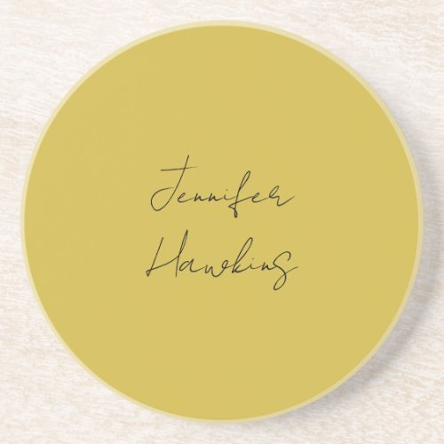 Gold color professional plain handwriting coaster