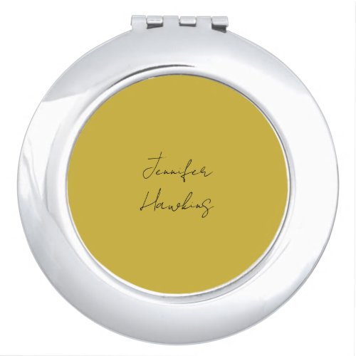 Gold color professional plain handwriting compact mirror
