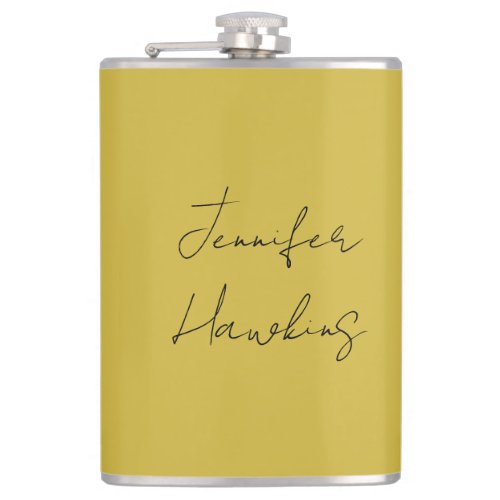Gold color professional plain handwriting flask