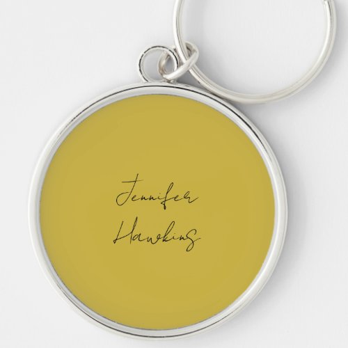 Gold color professional plain handwriting keychain