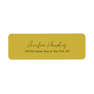 Gold color professional plain handwriting label