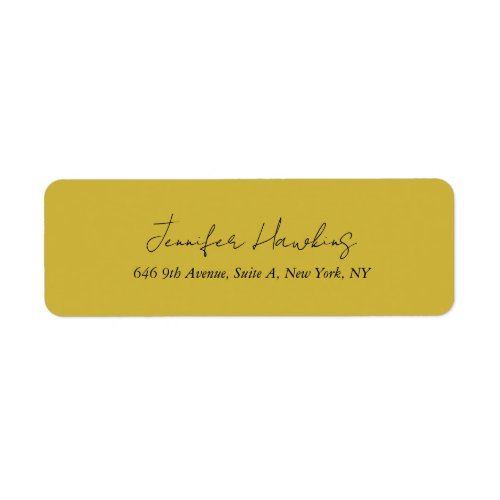 Gold color professional plain handwriting label