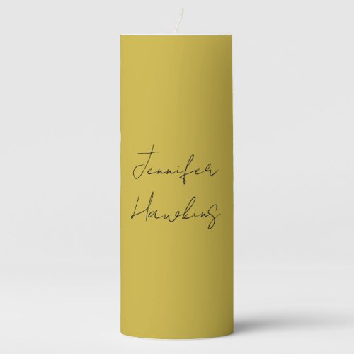 Gold color professional plain handwriting pillar candle