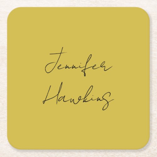 Gold color professional plain handwriting square paper coaster