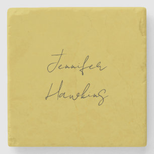 Gold color professional plain handwriting stone coaster