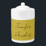 Gold color professional plain handwriting teapot<br><div class="desc">Gold color background modern,  elegant design. This template can be customized to meet all professional occupations.</div>