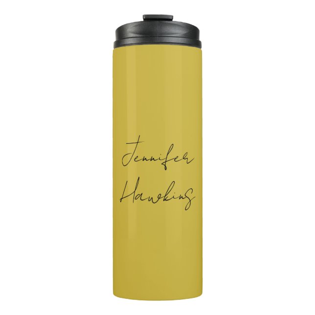 Gold color professional plain handwriting thermal tumbler (Front)