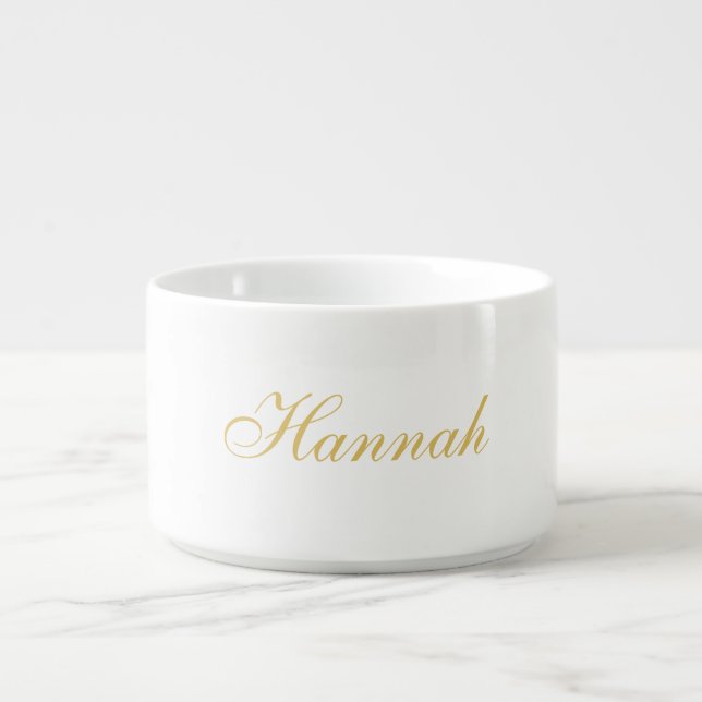 Gold Color Professional Trendy Minimalist Name Bowl (Center)