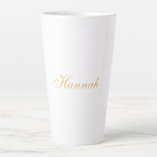 Gold Color Professional Trendy Minimalist Name Latte Mug