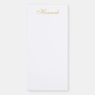Gold Color Professional Trendy Minimalist Name Magnetic Notepad