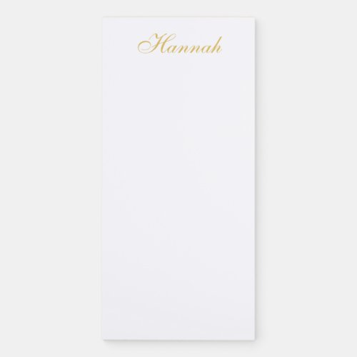 Gold Color Professional Trendy Minimalist Name Magnetic Notepad