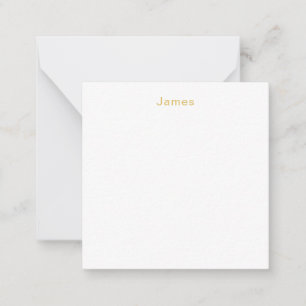 Gold Color Professional Trendy Minimalist Name Note Card