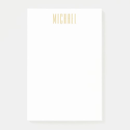 Gold Color Professional Trendy Minimalist Name Post_it Notes