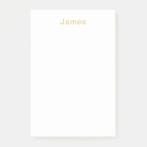 Gold Color Professional Trendy Minimalist Name Post_it Notes