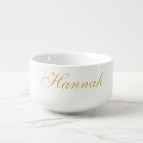 Gold Color Professional Trendy Minimalist Name Soup Mug