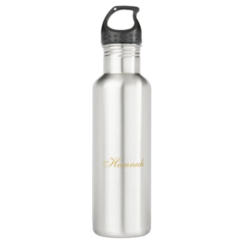 Gold Color Professional Trendy Minimalist Name Stainless Steel Water Bottle