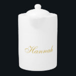 Gold Color Professional Trendy Minimalist Name Teapot<br><div class="desc">Represent yourself with this modern,  elegant design. This template can be customized to meet all professional occupations.</div>