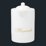 Gold Color Professional Trendy Minimalist Name Teapot<br><div class="desc">Represent yourself with this modern,  elegant design. This template can be customized to meet all professional occupations.</div>