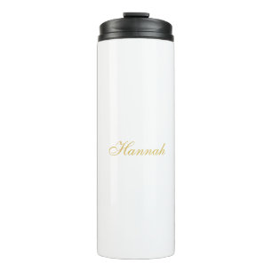 Gold Color Professional Trendy Minimalist Name Thermal Tumbler