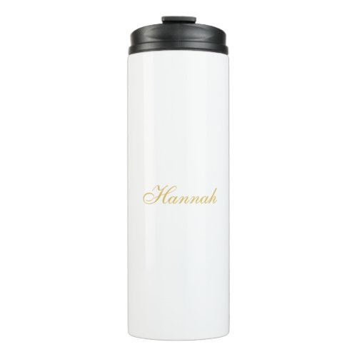 Gold Color Professional Trendy Minimalist Name Thermal Tumbler