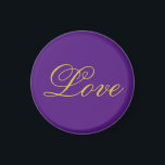 Gold Color Script Love Purple Wedding Calligraphy Magnet<br><div class="desc">You can easily change the fonts and colors. You can also add your logo and the background image as you like.</div>