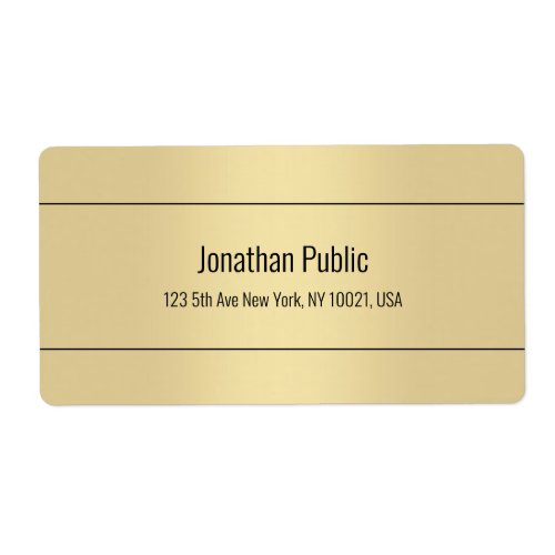 Gold Color Simple Design Template Shipping Address Label