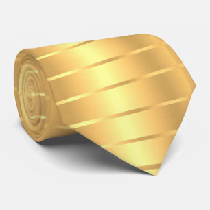 Gold Color Striped Template Elegant Modern Neck Tie