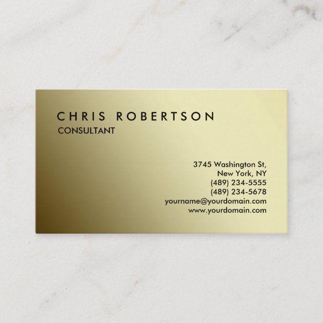 Gold Color Tones Charming Business Card (Front)
